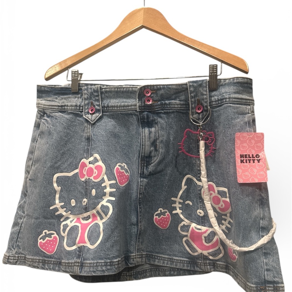 Sanrio Hello Kitty Denim Skirt - Blue and Pink